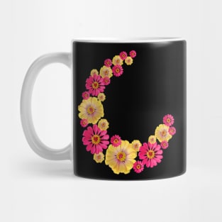 pink yellow zinnia, zinnias, flowers, blooms Mug